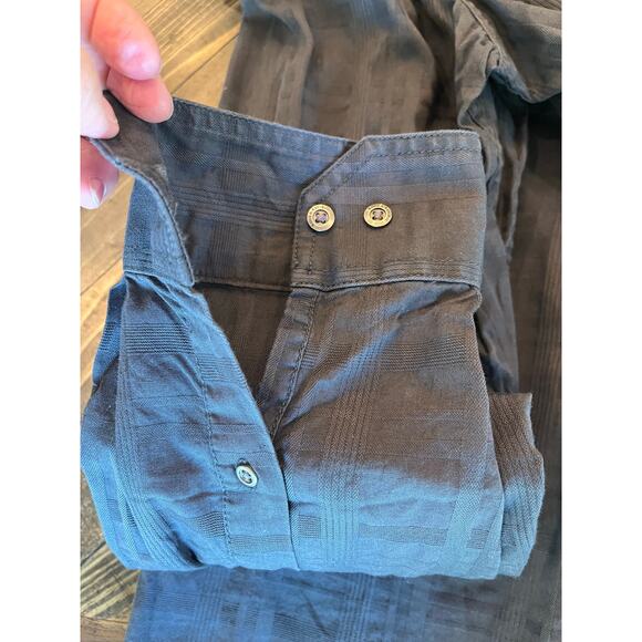 Rock & Republic Y2K Western Shirt Mens Large Grey Black Denim Button Down Cotton - Picture 9 of 12